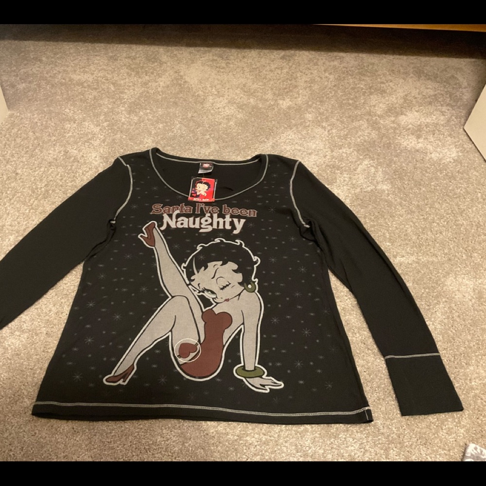 Santa I have been Naughty Betty Boop thermal top